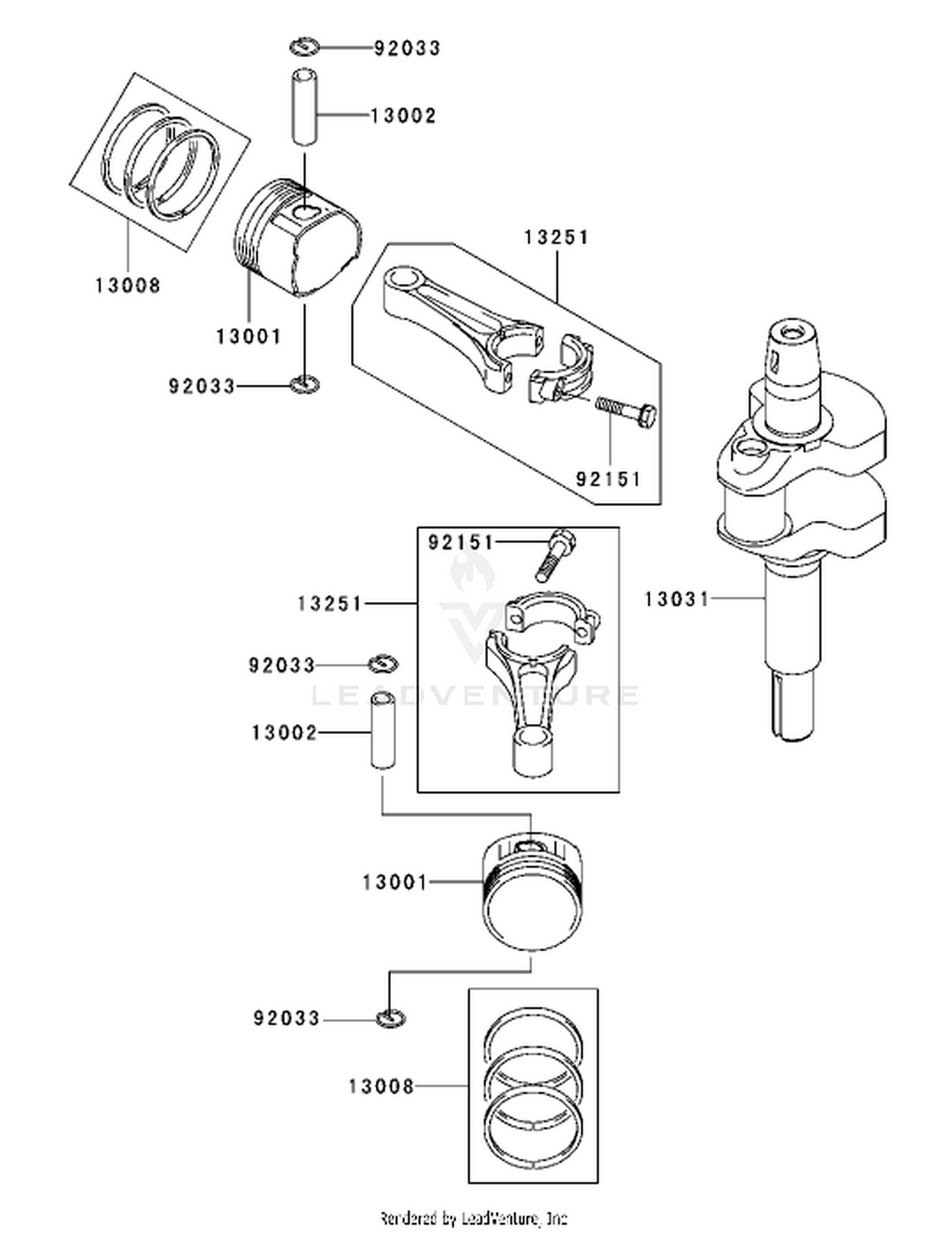 Piston/Crankshaft Assembly Kawasaki FH541V-AS04