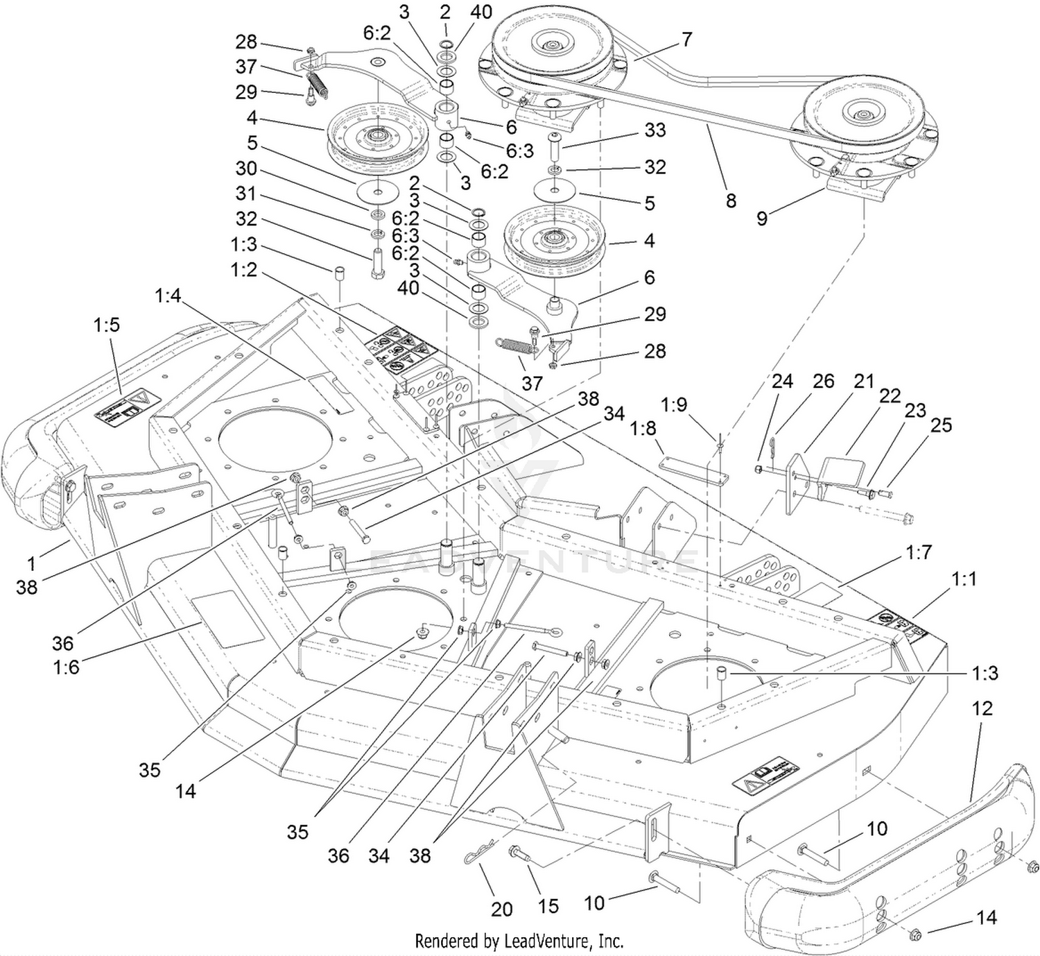 Front Deck, Idler and Skid Assembly