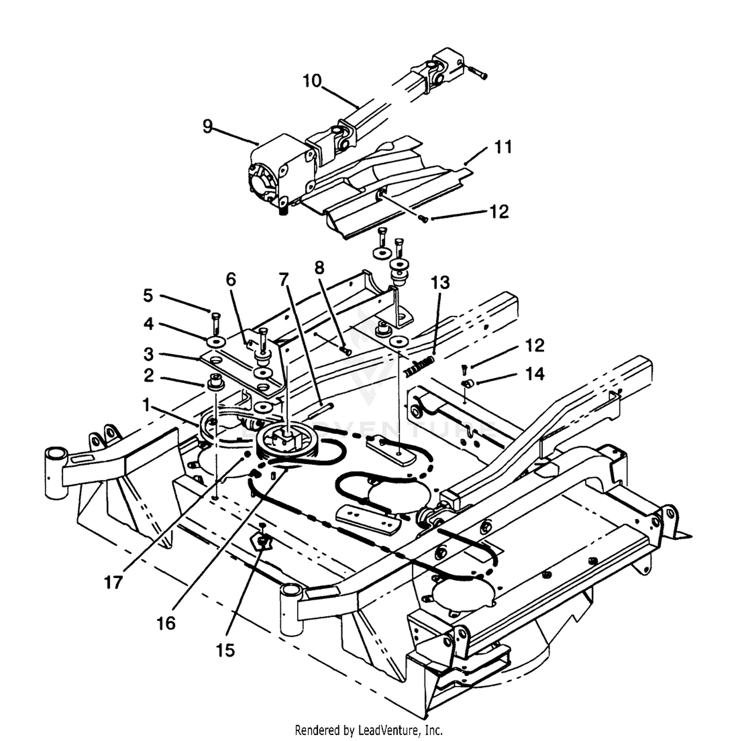 Gear Box, Mount  Drive Shaft Assembly