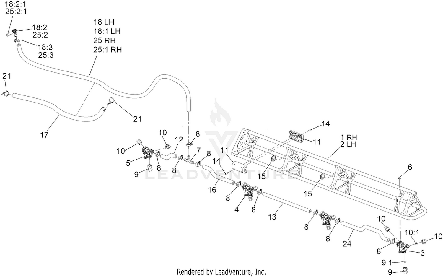Left and Right Hand Boom Assembly