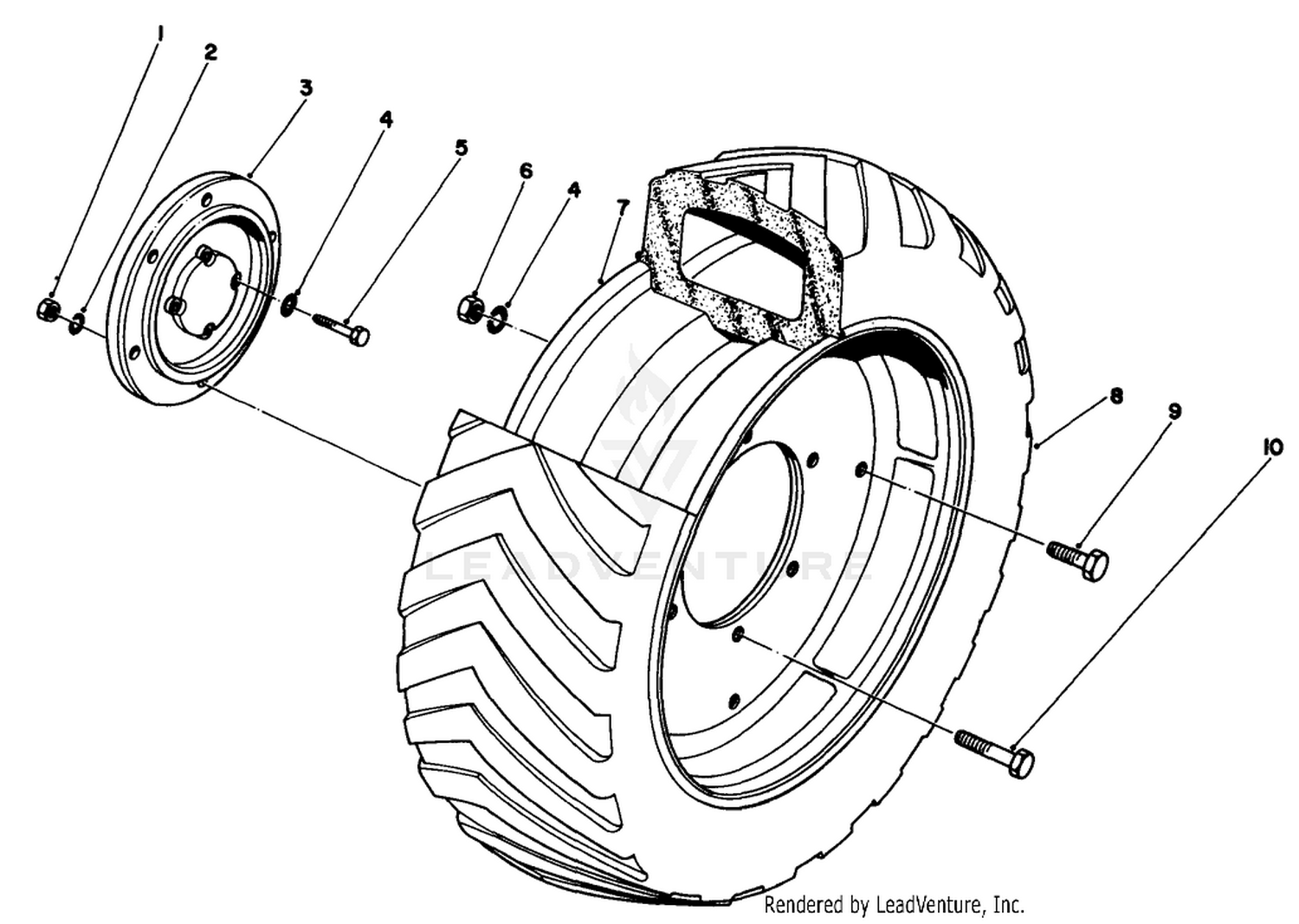 18" Semi-Pneumatic Wheel Model No. 01035 (opt.) (5 Blade Reelmaster Model No. 01005 Only)
