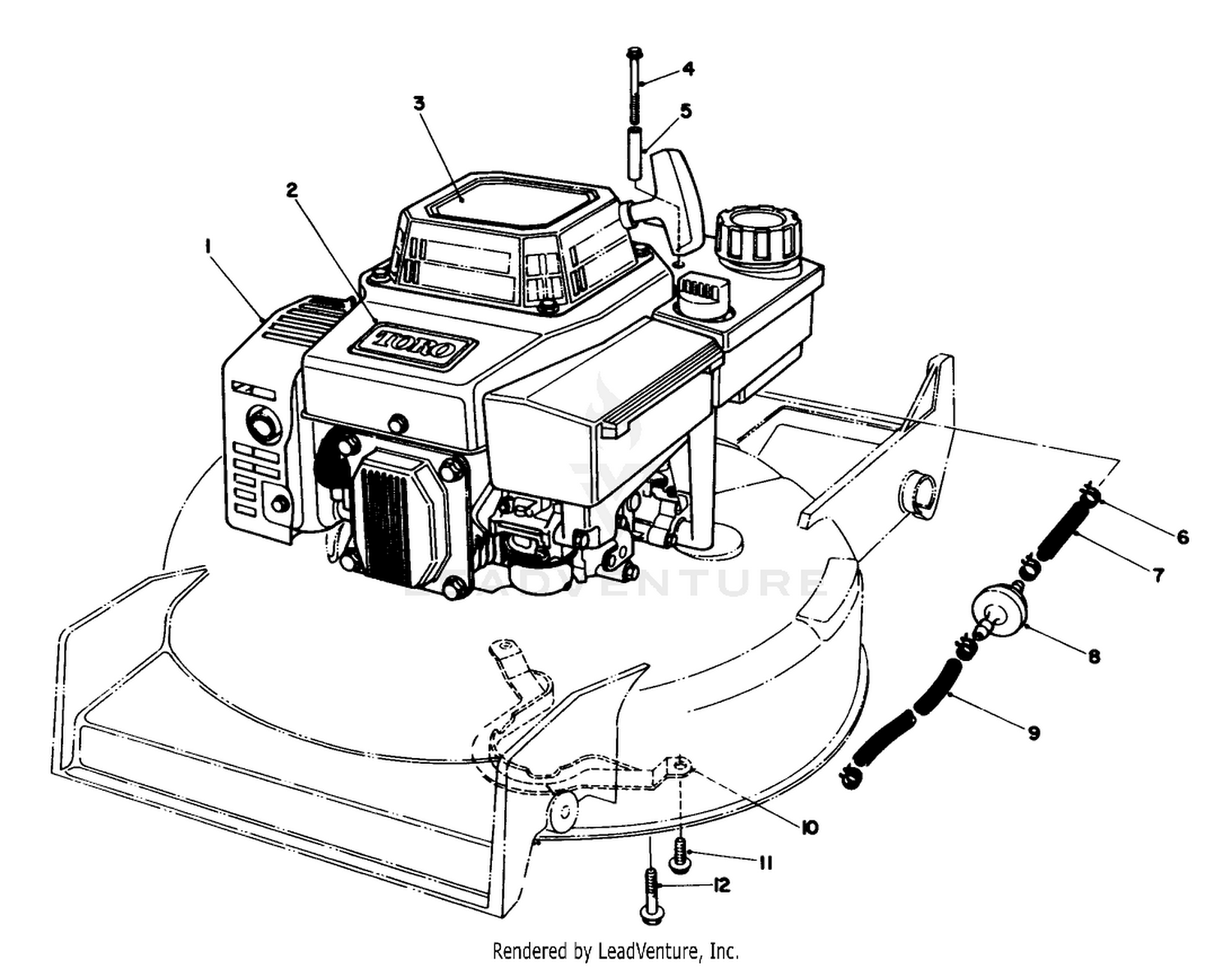 ENGINE ASSEMBLY (MODEL NO. VMF5) (SERIAL NO. 7000001-7007080)