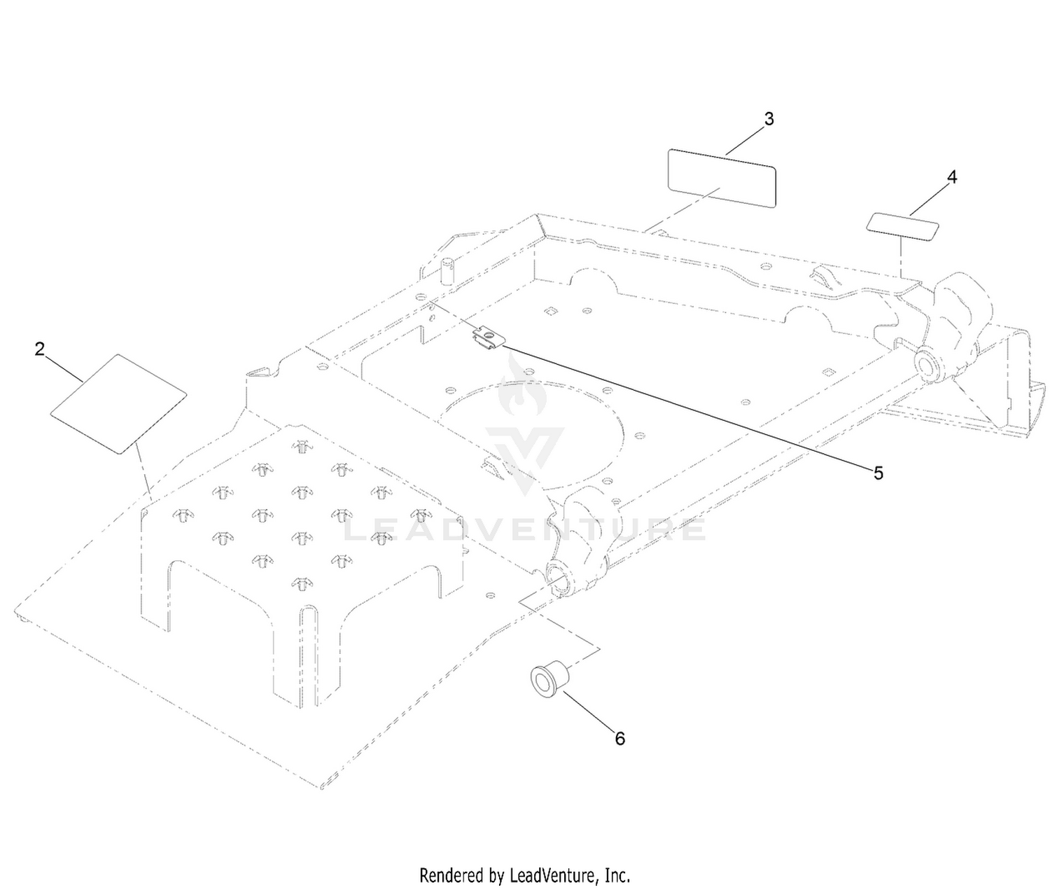Left Front Deck and Decal Assembly No. 130-9210
