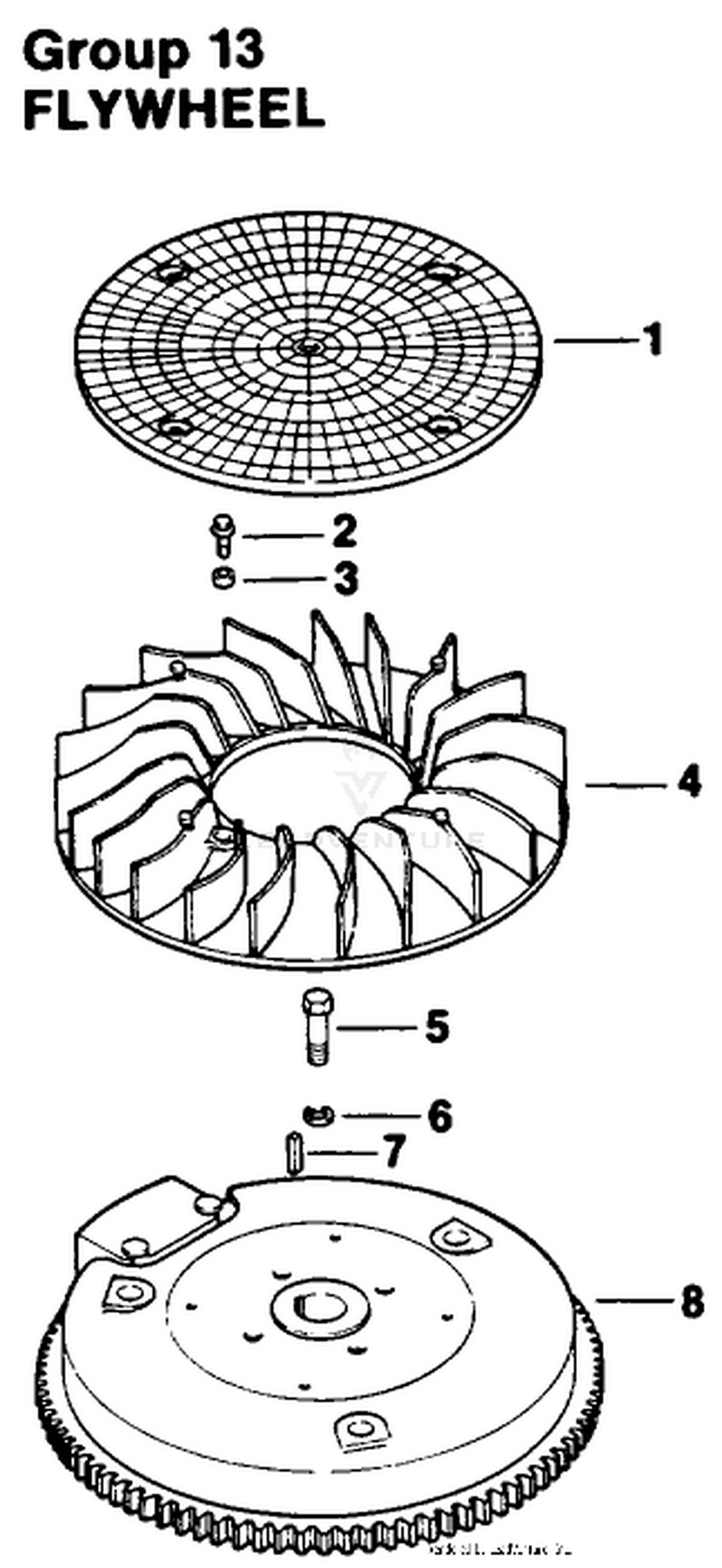 Engine Kohler Model No. Mv16s-Type Ps56519 Flywheel Group 13
