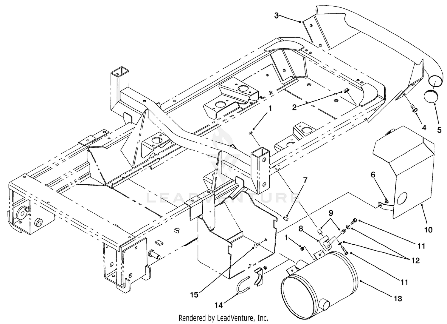 Muffler and Rear Bumper Assembly