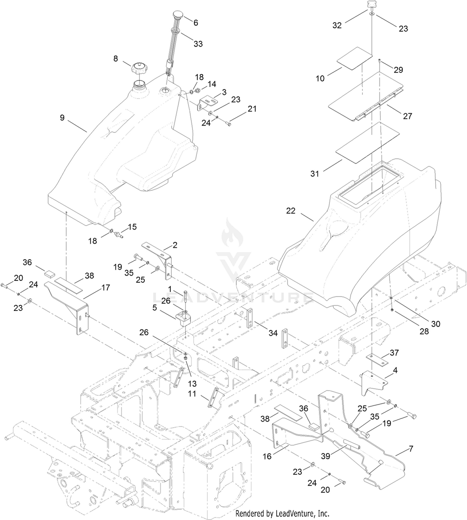 Fuel Tank and Storage Pod Assembly