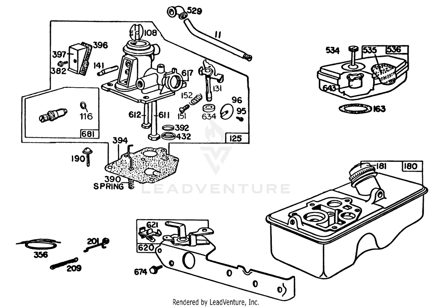 Briggs  Stratton Carburetor Assembly Model 92908-5205-01
