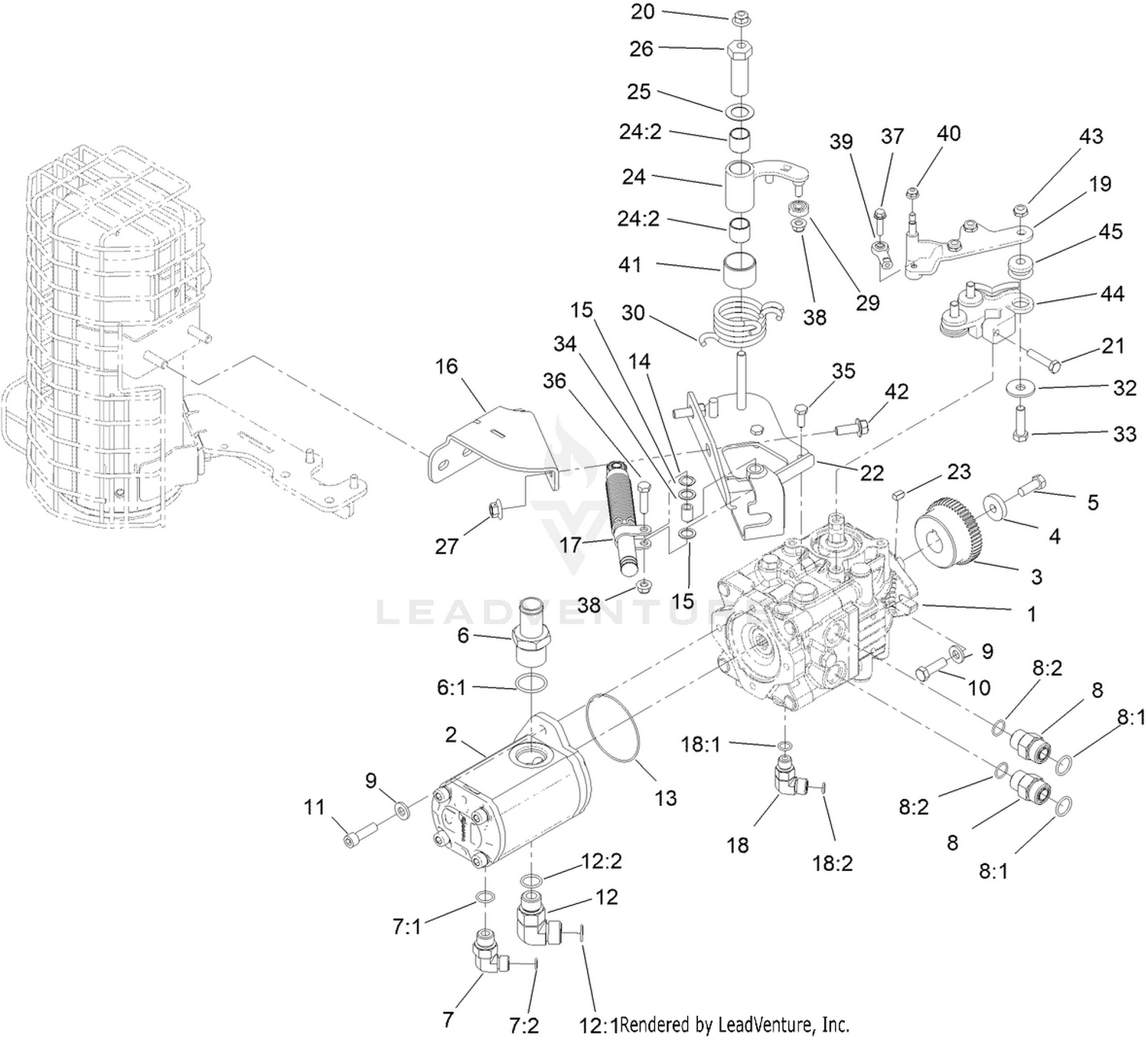 Hydrostat and Gear Pump Drive Assembly