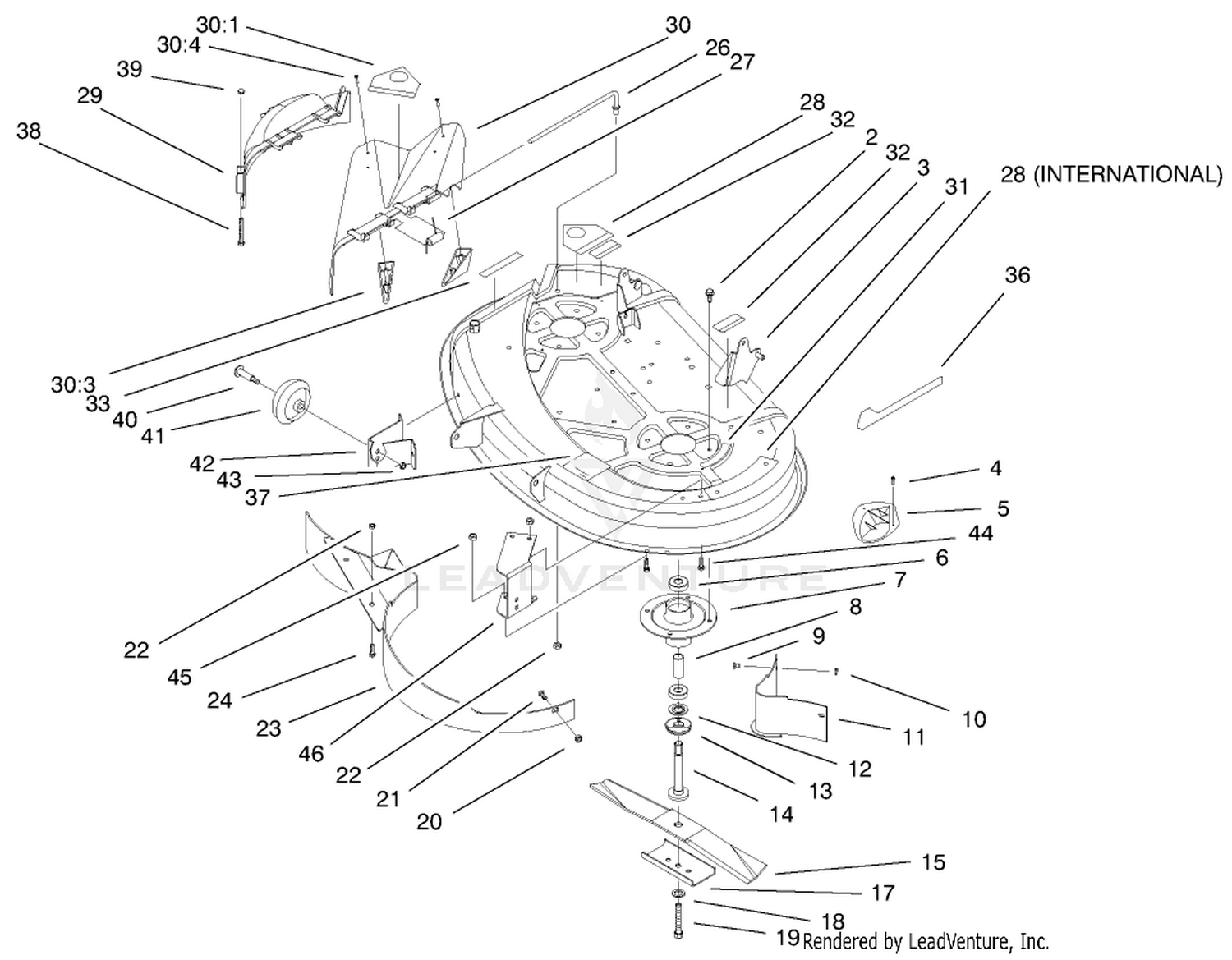 38" Deck Assembly