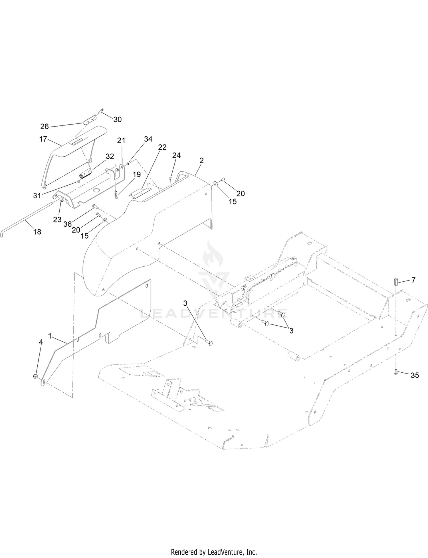 Fender, Tool Box and Cover Assembly