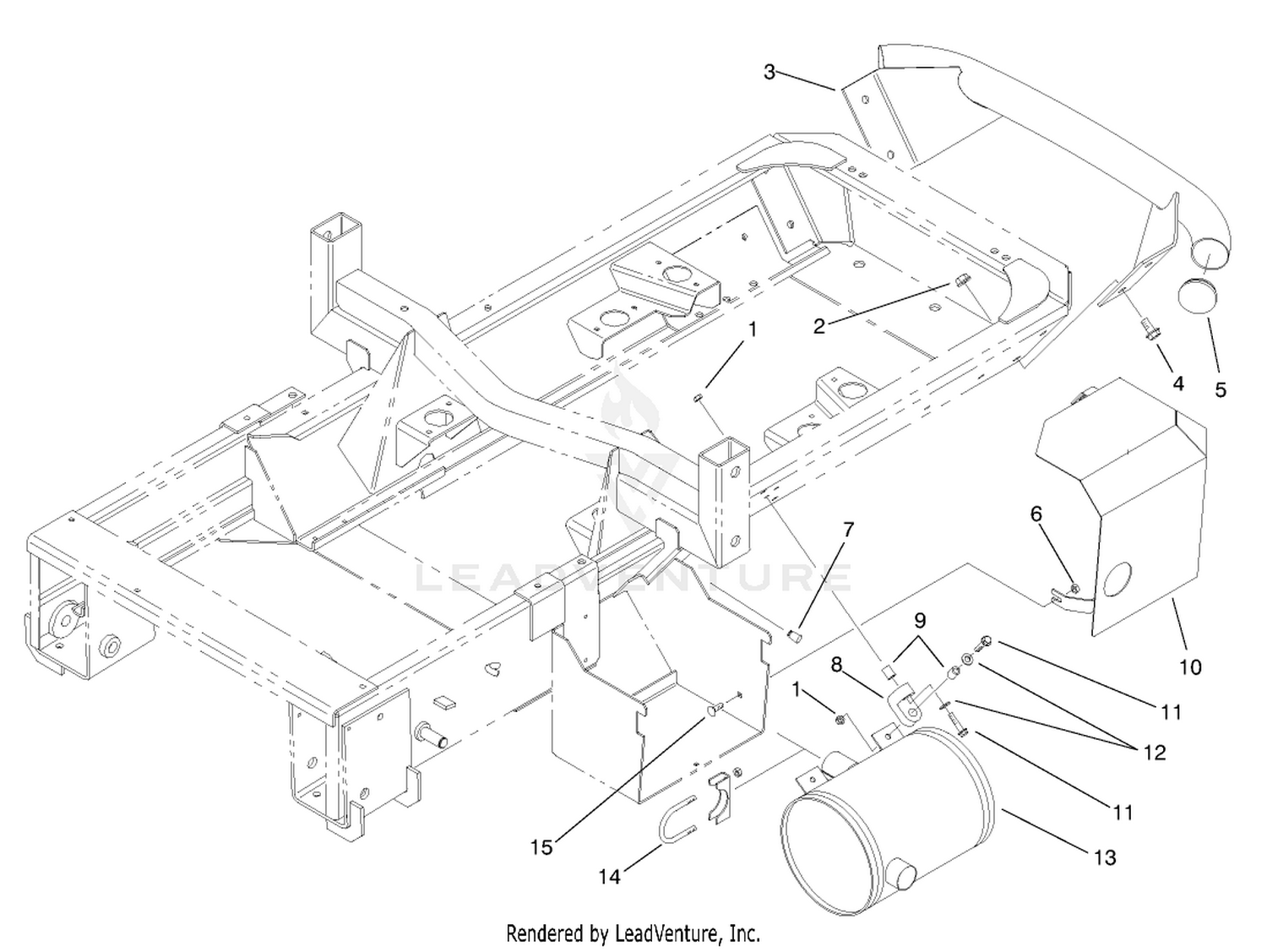 Muffler and Rear Bumper Assembly