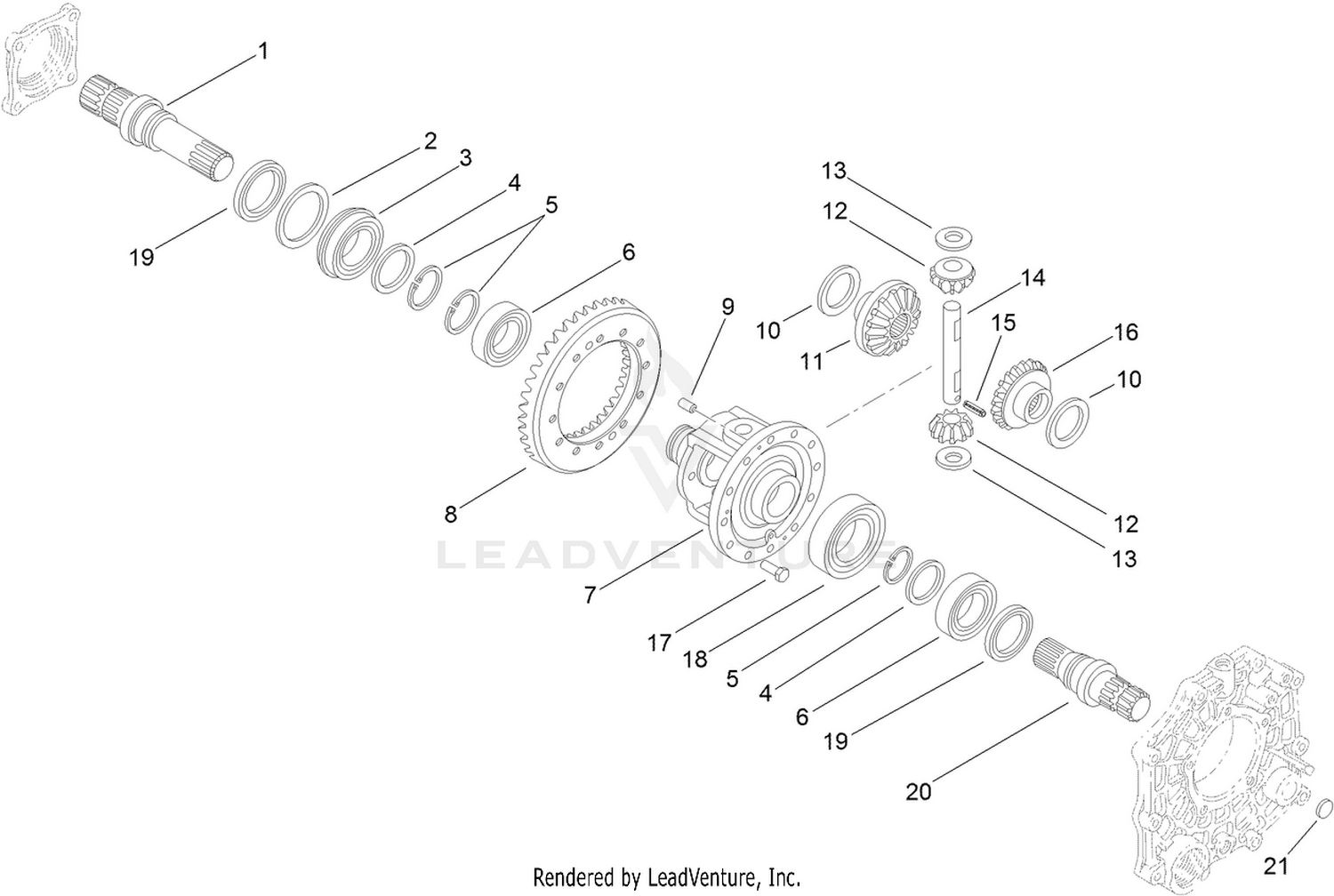 Differential Gear Assembly  Transaxle Assembly No. 120-7610