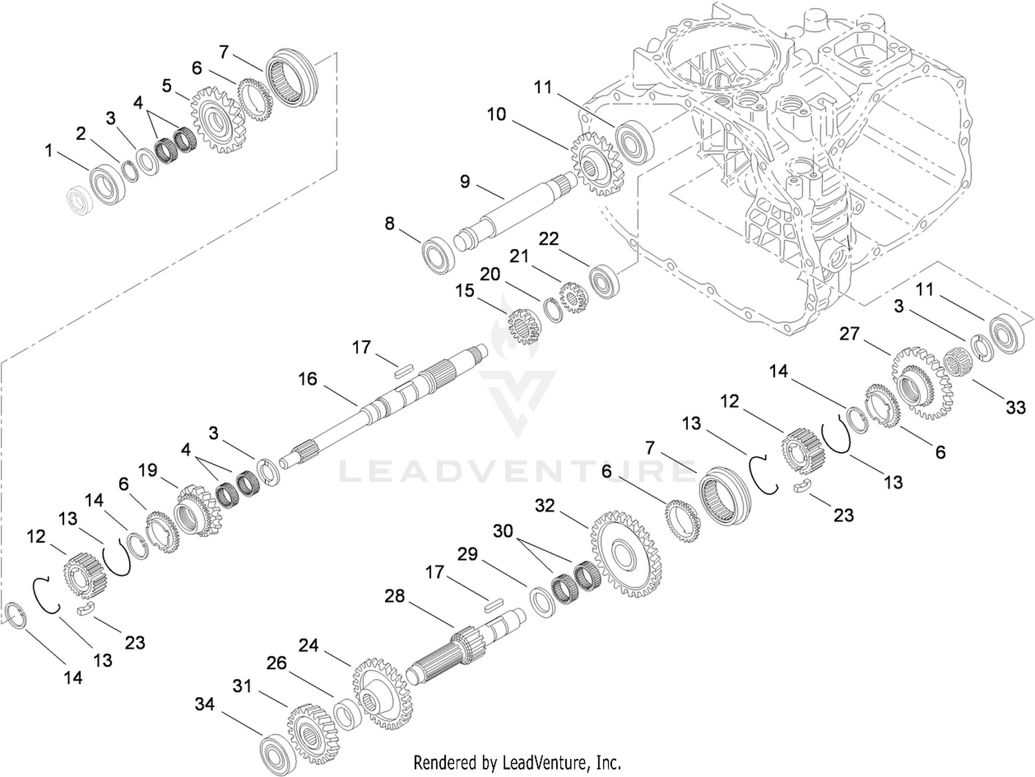 Gear Shaft Assembly  Transaxle Assembly No. 104-9078