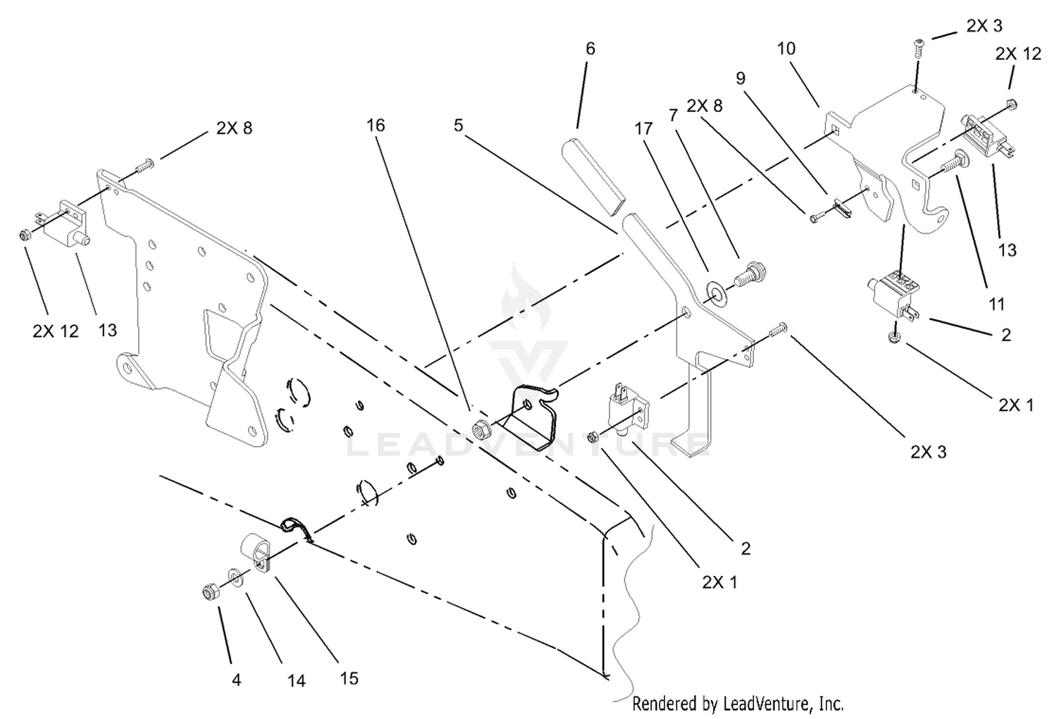 Upper Parking Brake Assembly