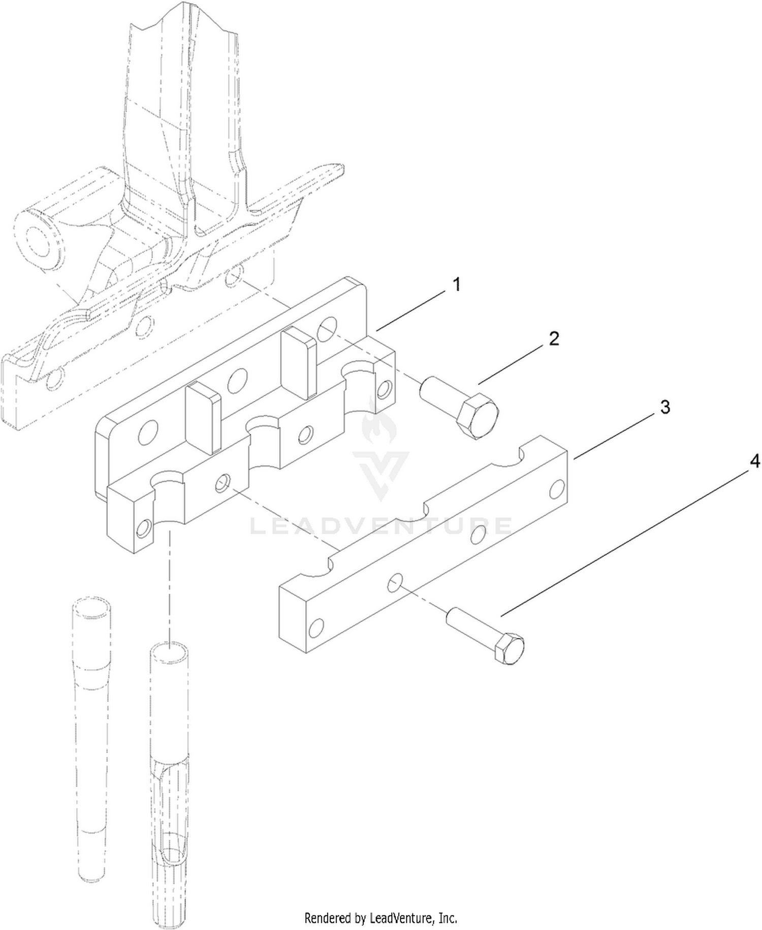 3 Tine Head Assembly, 7/8 Inch (Model 09797)