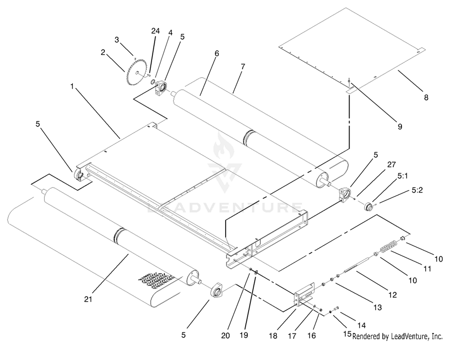 Slider Bed and Roller Assembly