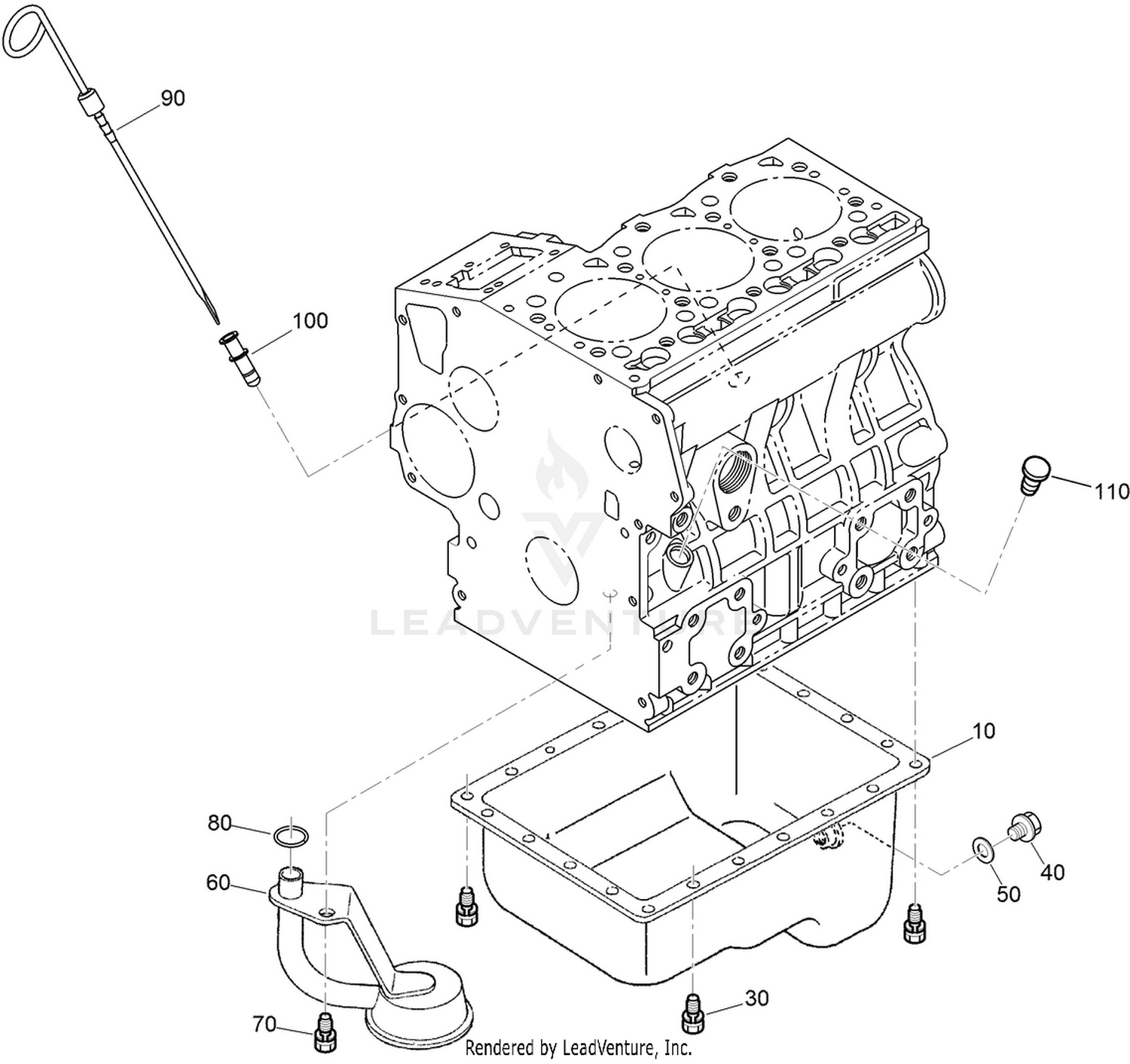 Oil Pan and Dipstick Assembly