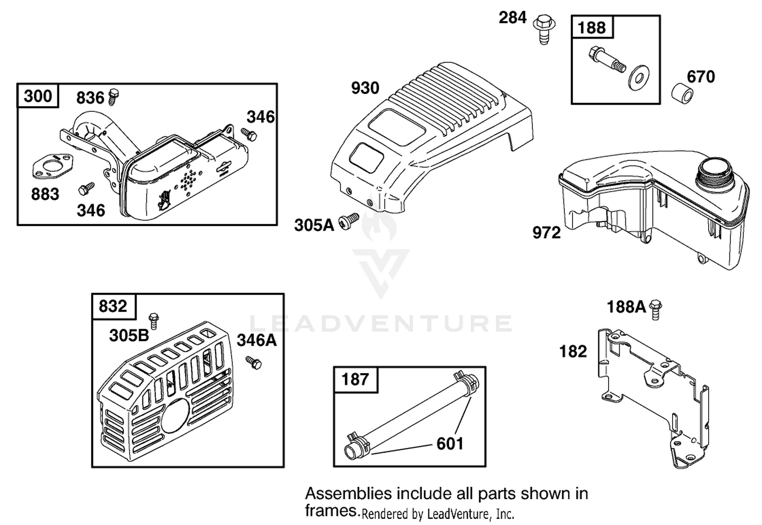 Muffler And Fuel Tank Assembly