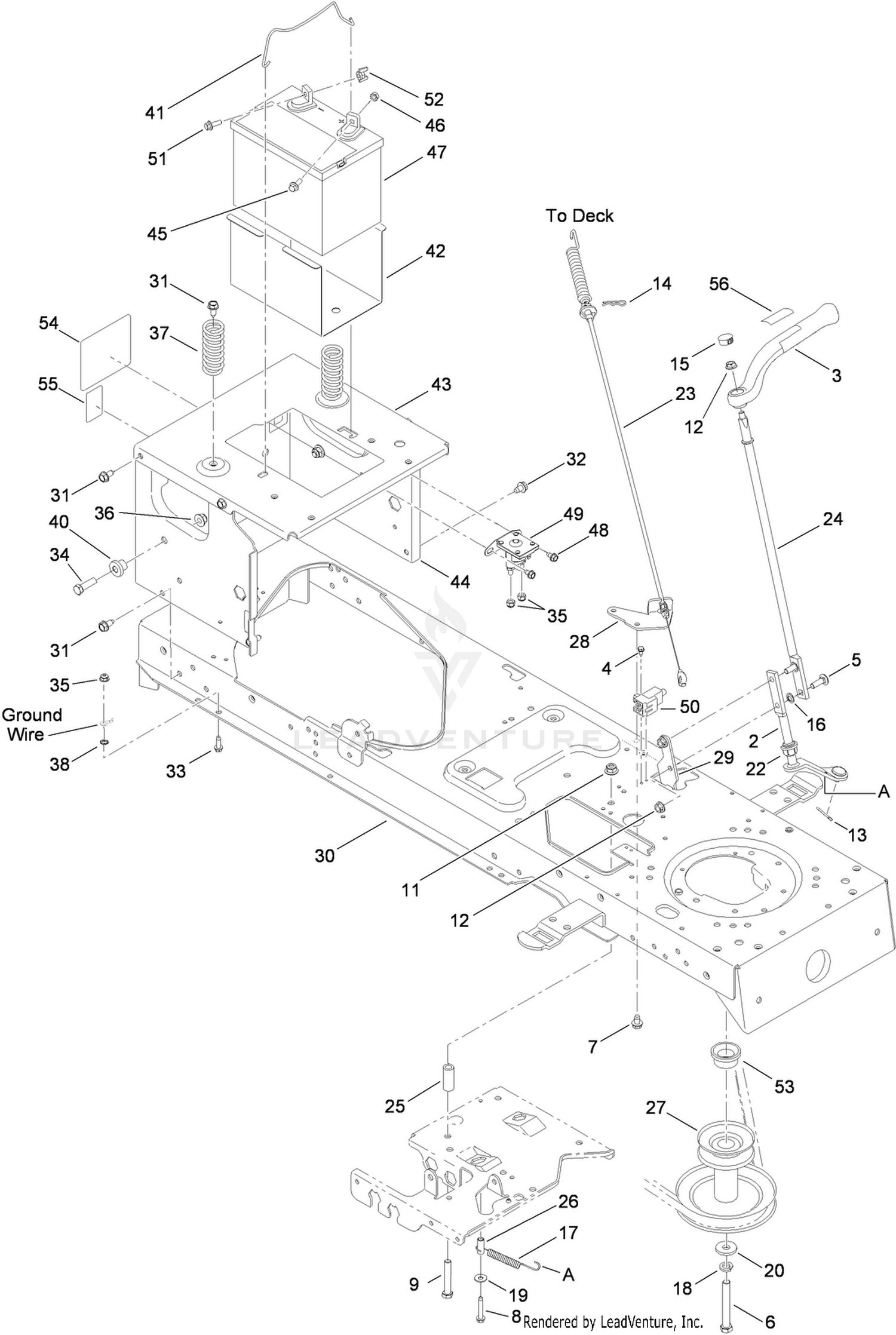 Frame, Battery and Manual PTO Assembly