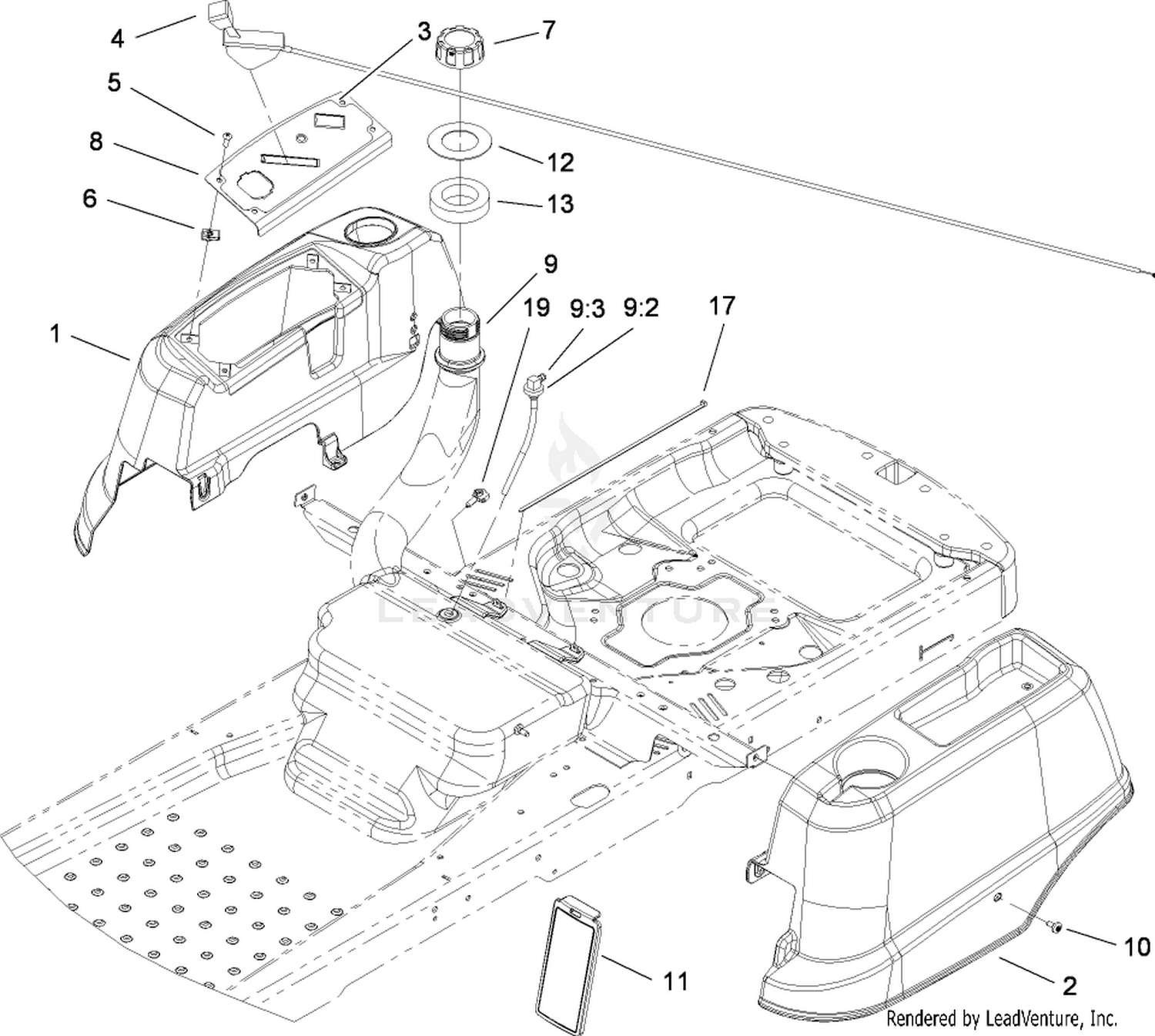 Styling and Fuel System Assembly