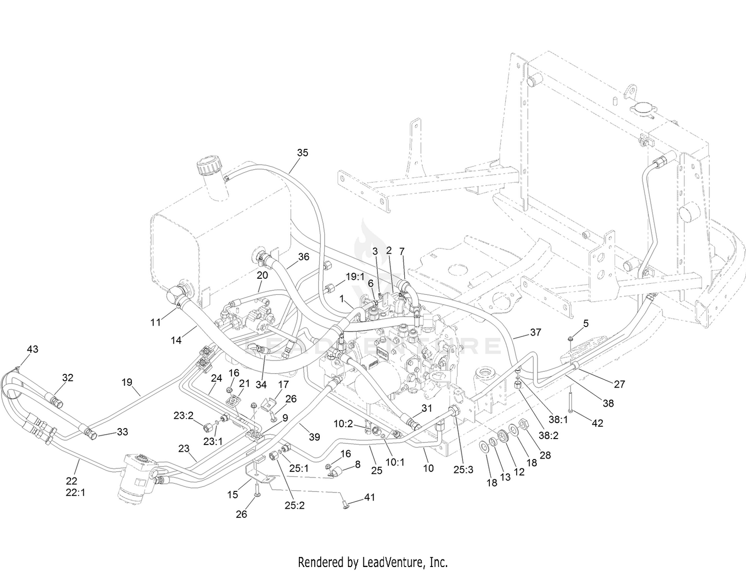 4 Wheel Drive Hydraulic Hose Assembly