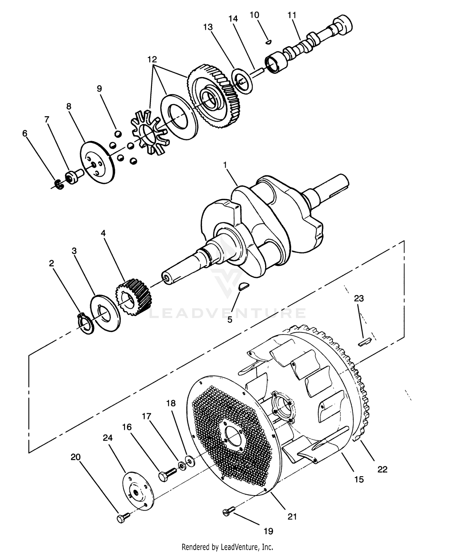 Crankshaft, Camshaft  Flywheel Assembly
