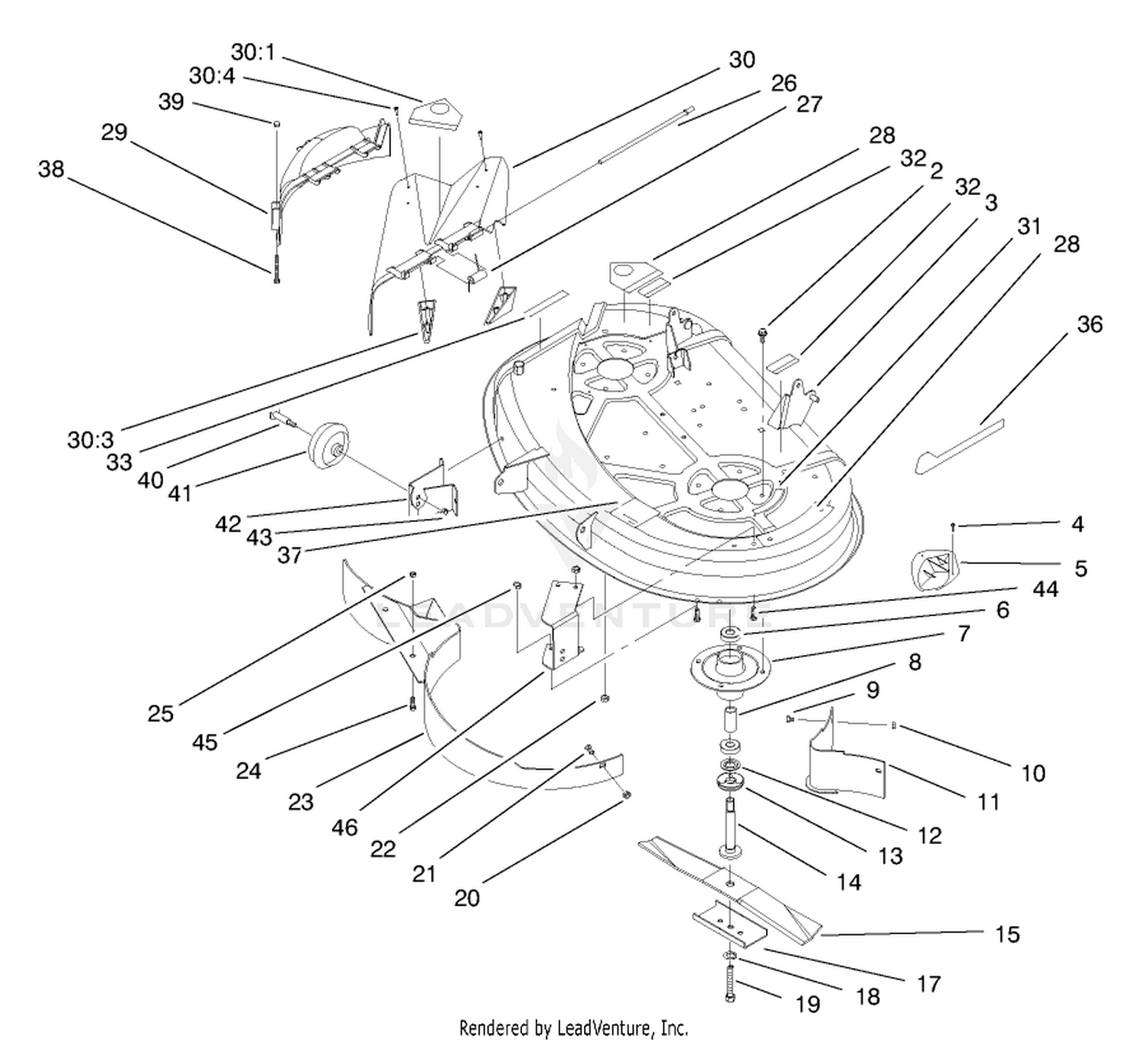 Deck Assembly (38" Cutting Unit)