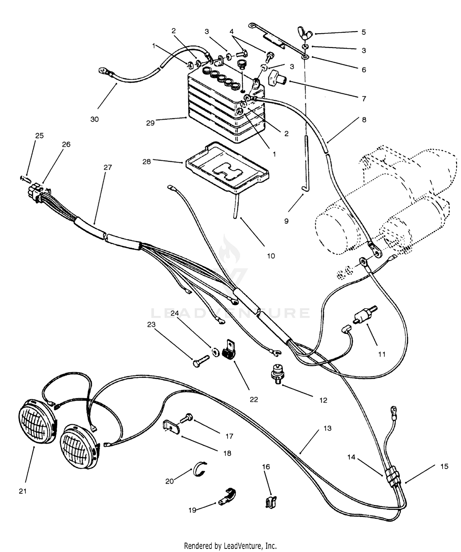 Battery  Headlights Assembly
