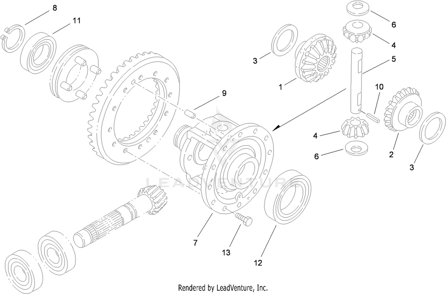 Differential Gear Assembly  Transaxle Assembly No. 115-7783