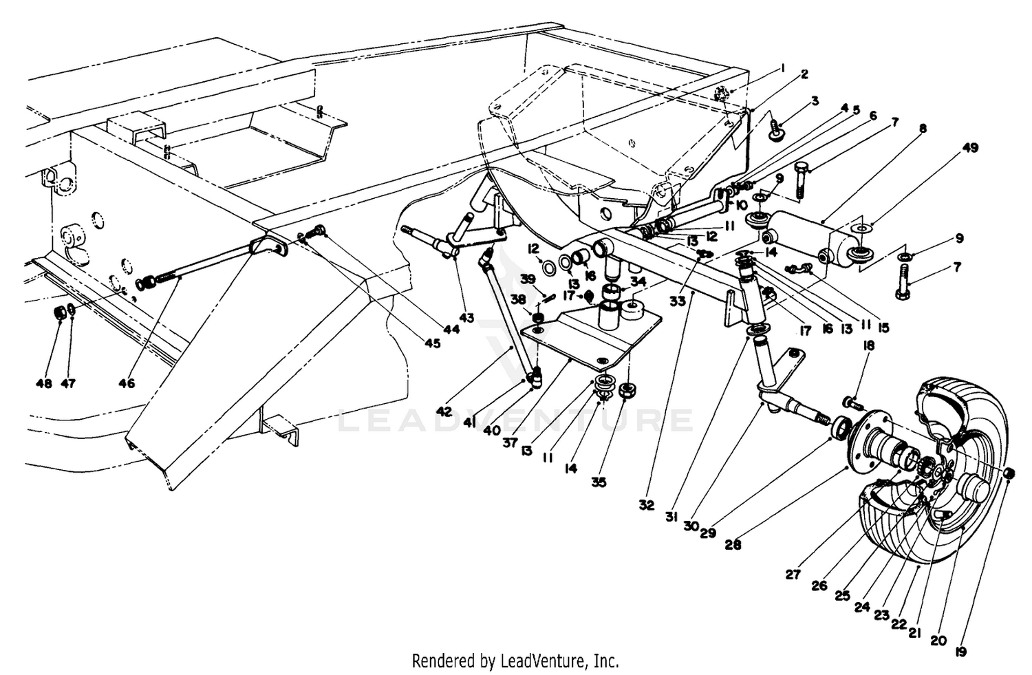 Rear Axle  Wheel Assembly