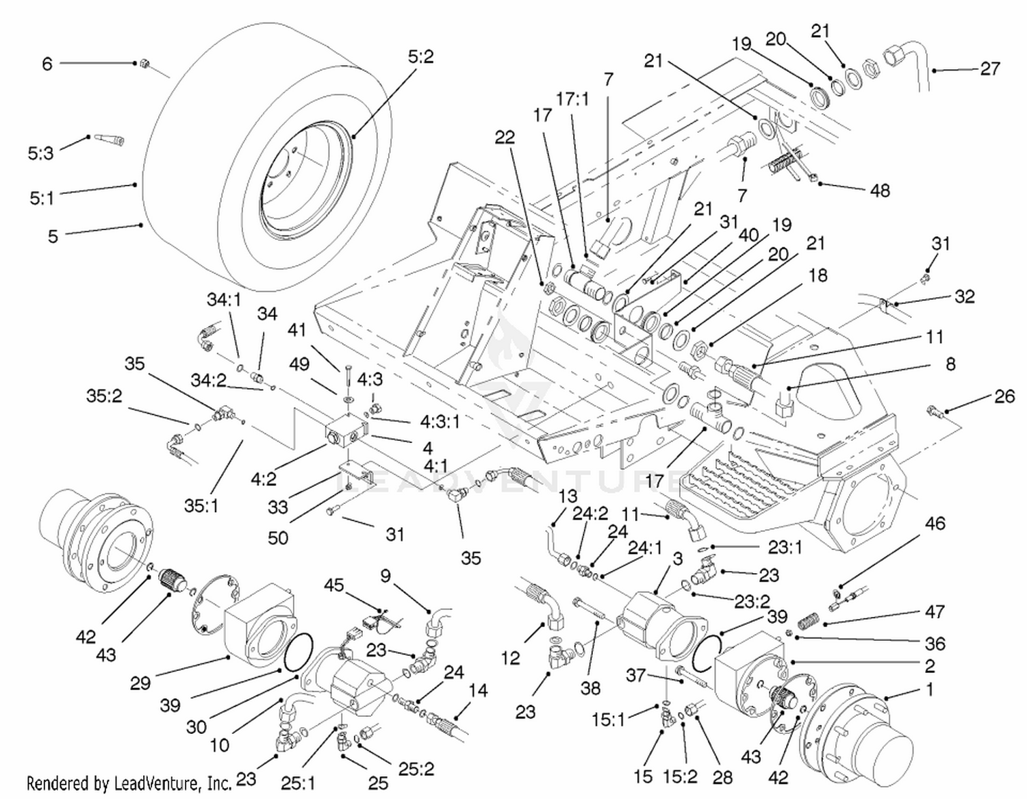Front Hydraulic Drive And Brake Assembly