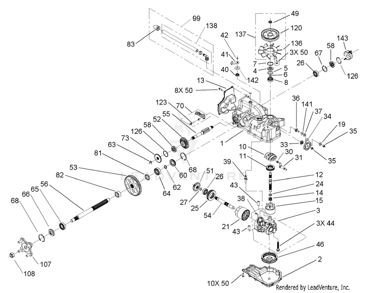 RH Hydro Transaxle Assembly No. 107-1708