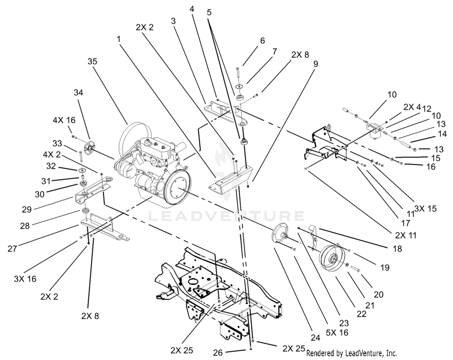 Liquid Cooled Diesel Engine Assembly