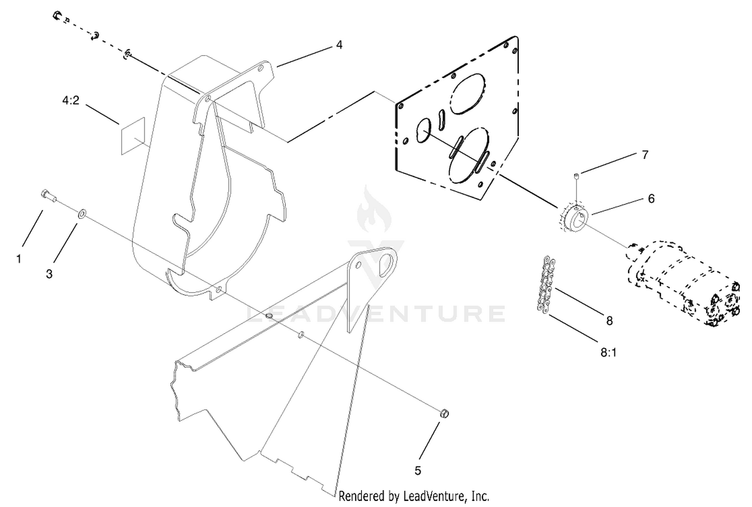 Chain, Sprocket and Guard Assembly