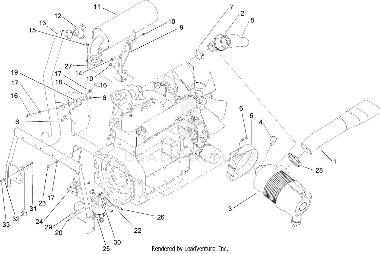 Air Cleaner and Muffler Assembly