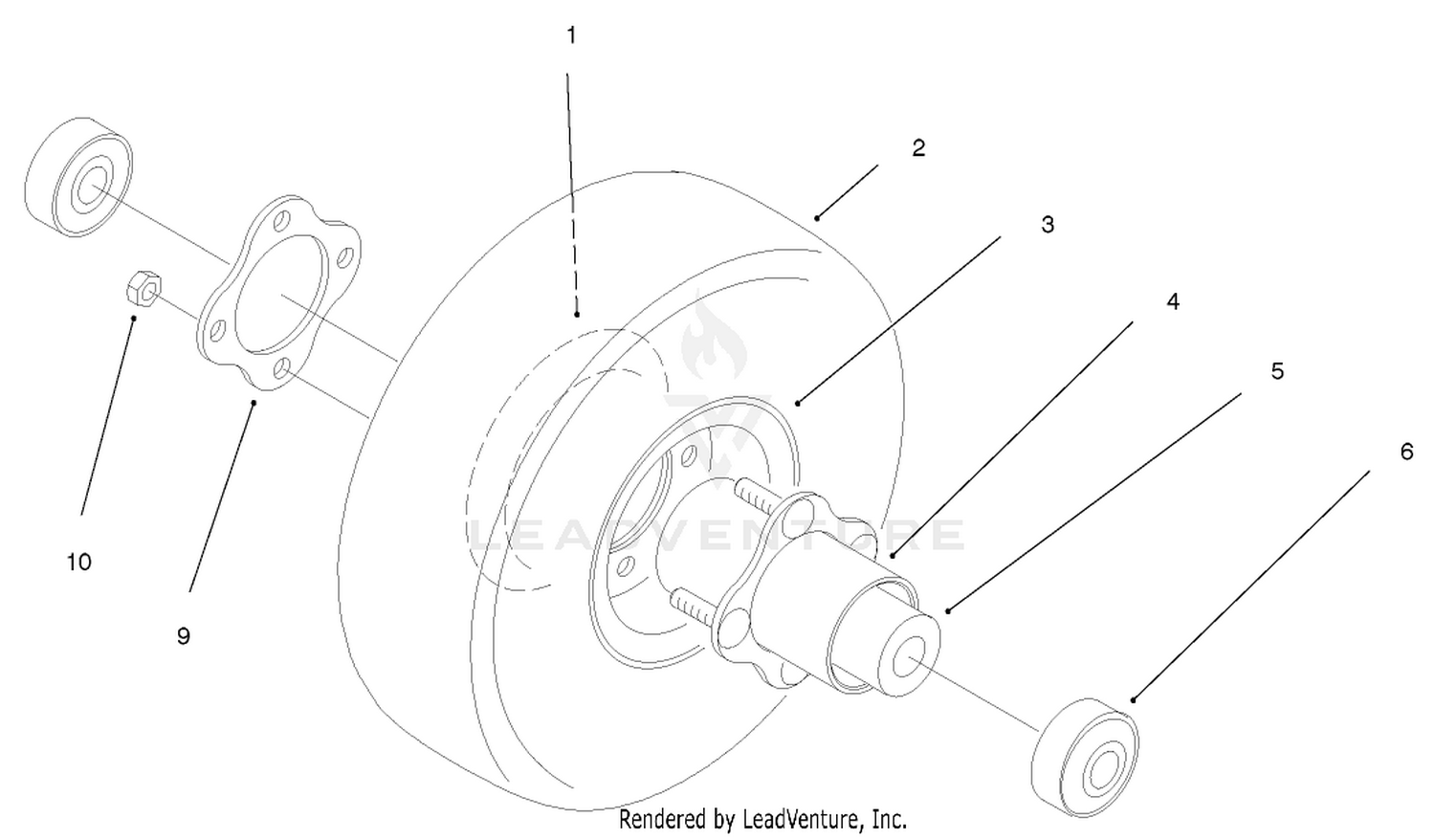Foam Filled Caster Wheel Assembly No. 93-5973 (Optional)