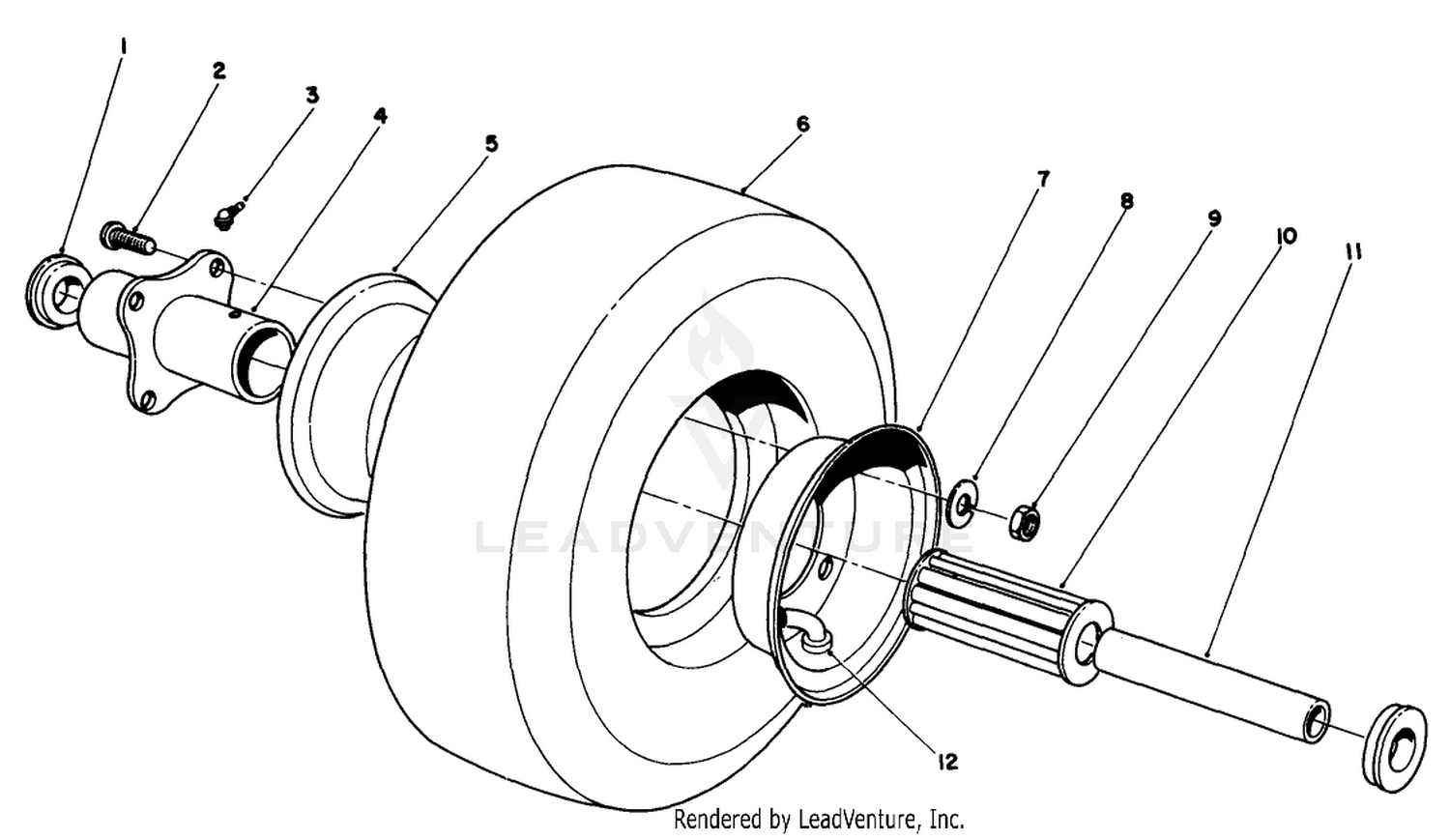 Cutting Unit Pneumatic Tire  Wheel Assembly No. 54-8810 (optional)