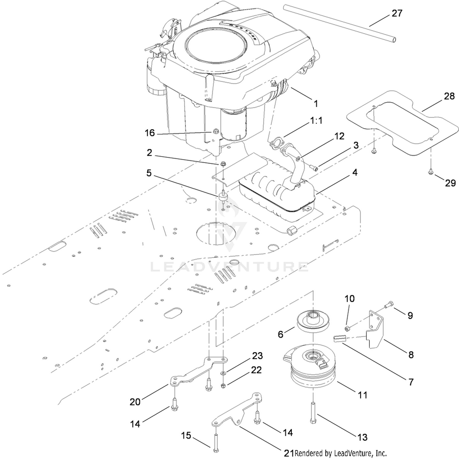 Engine and Clutch Assembly