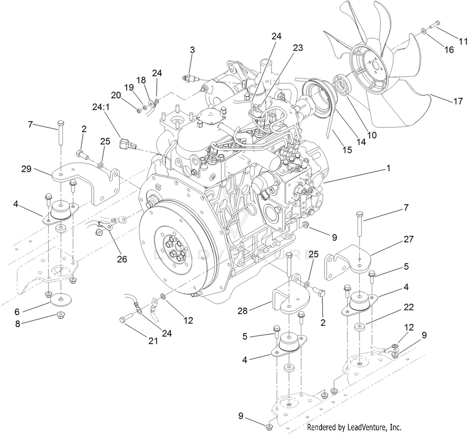 Engine Mounting and Electrical Assembly