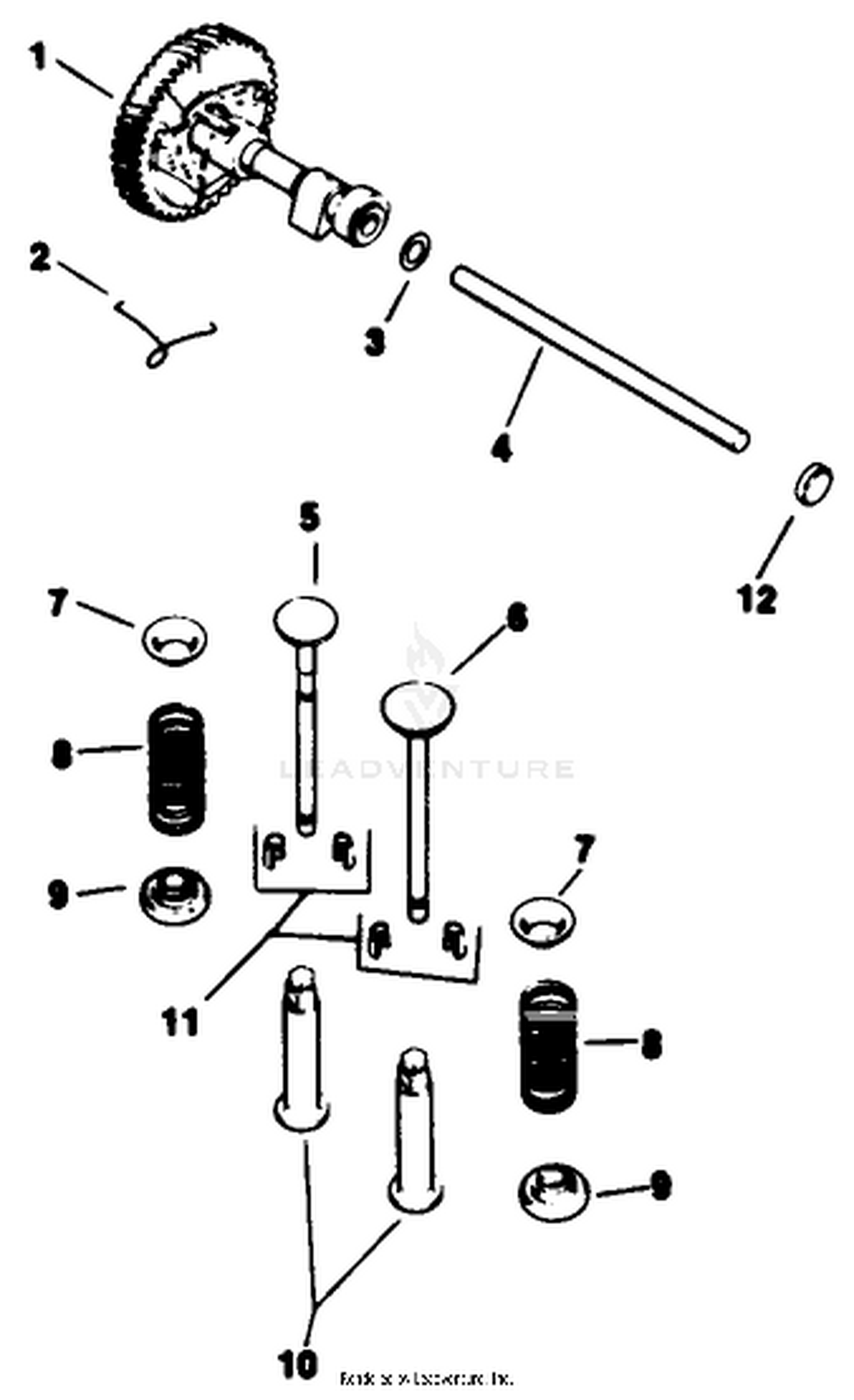 Camshaft  Valves-Kohler Engine Model No. M16 Spec. No. 711526