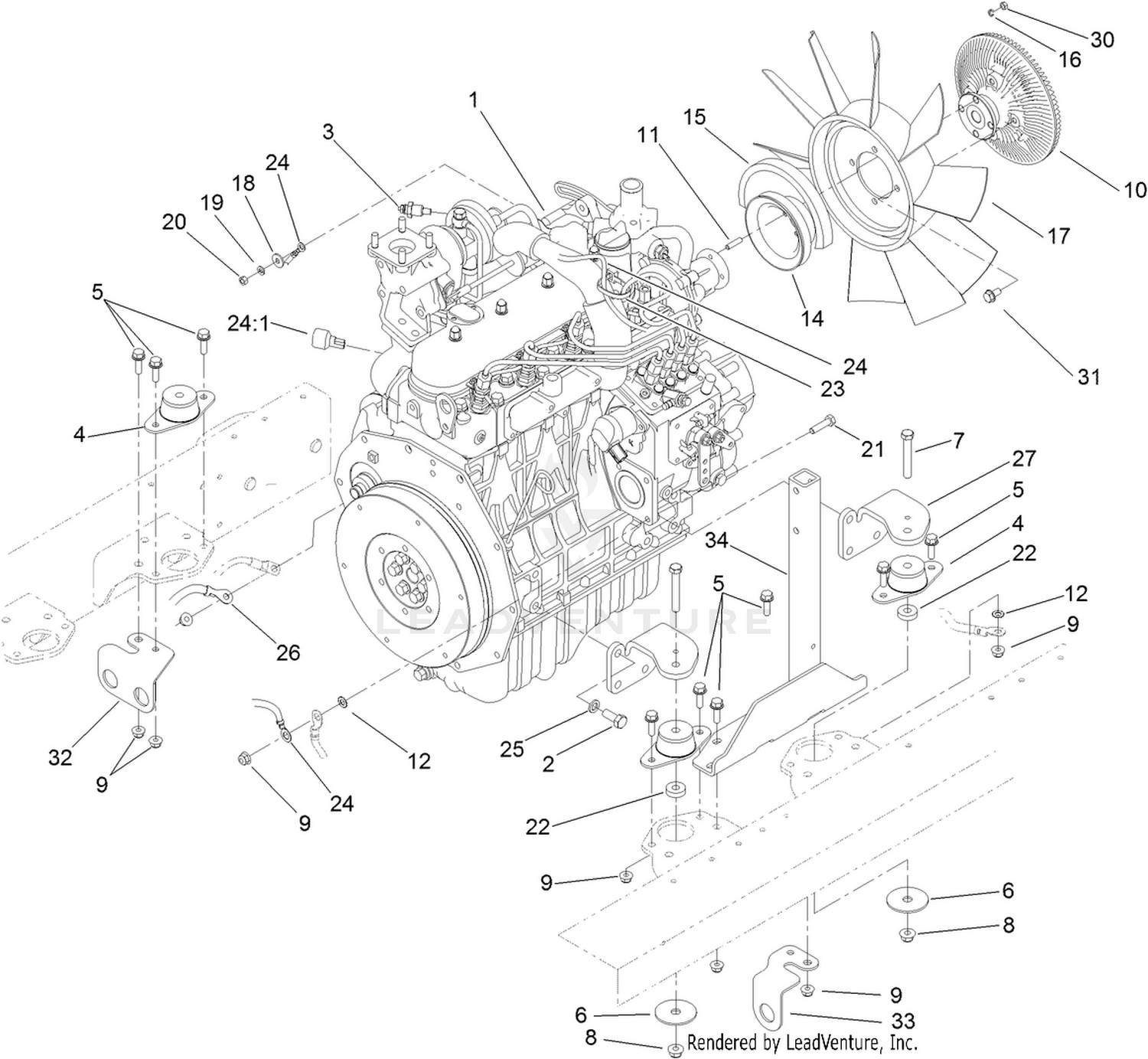 Engine Mounting and Electrical Assembly