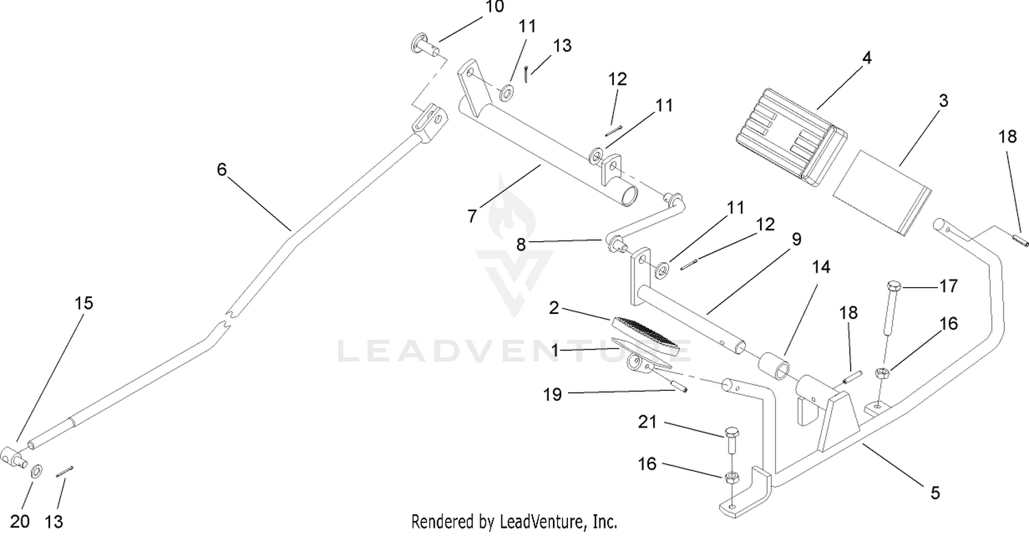 Operation and Travel Pedal Assembly