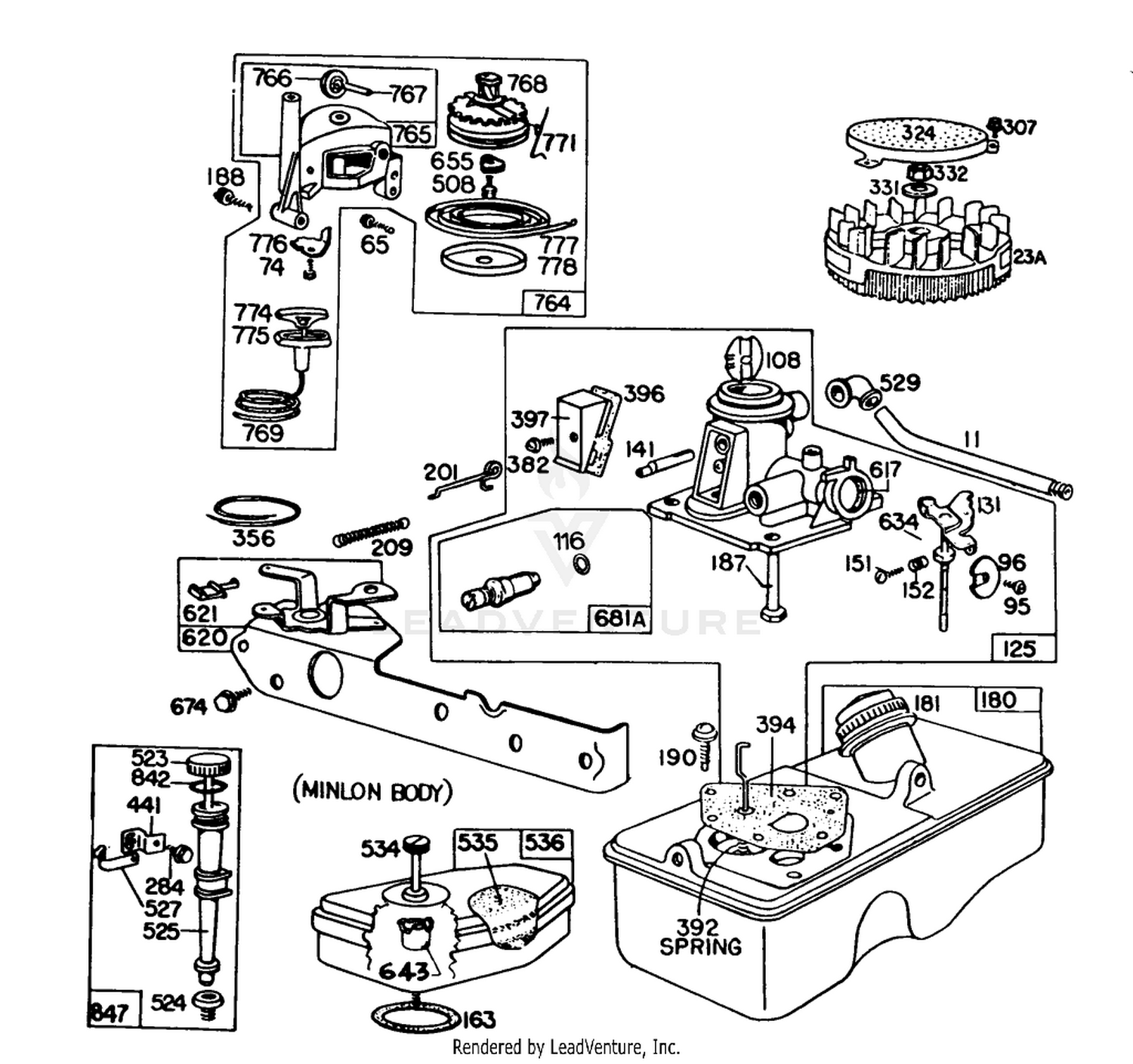 Carburetor Assembly Briggs  Stratton Model No. 93508-0197-01
