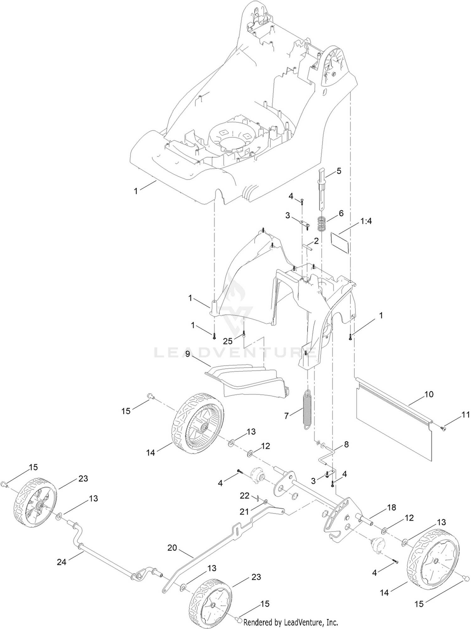 Traction and Height-of-Cut Assembly