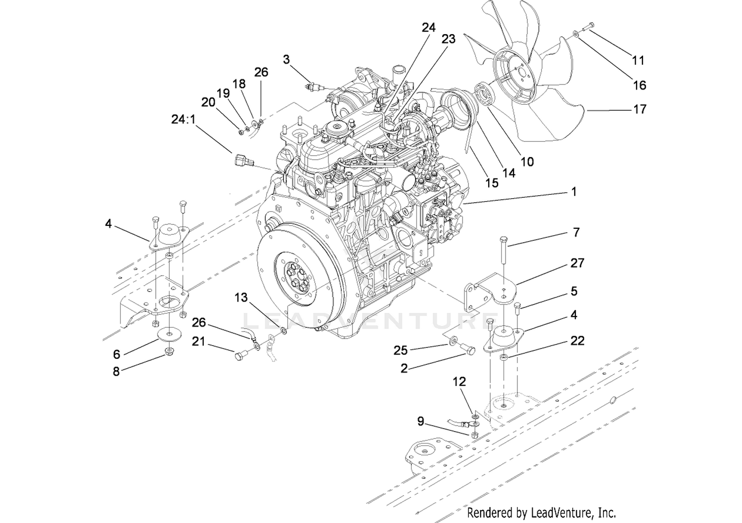 Engine Mounting and Electrical Assembly