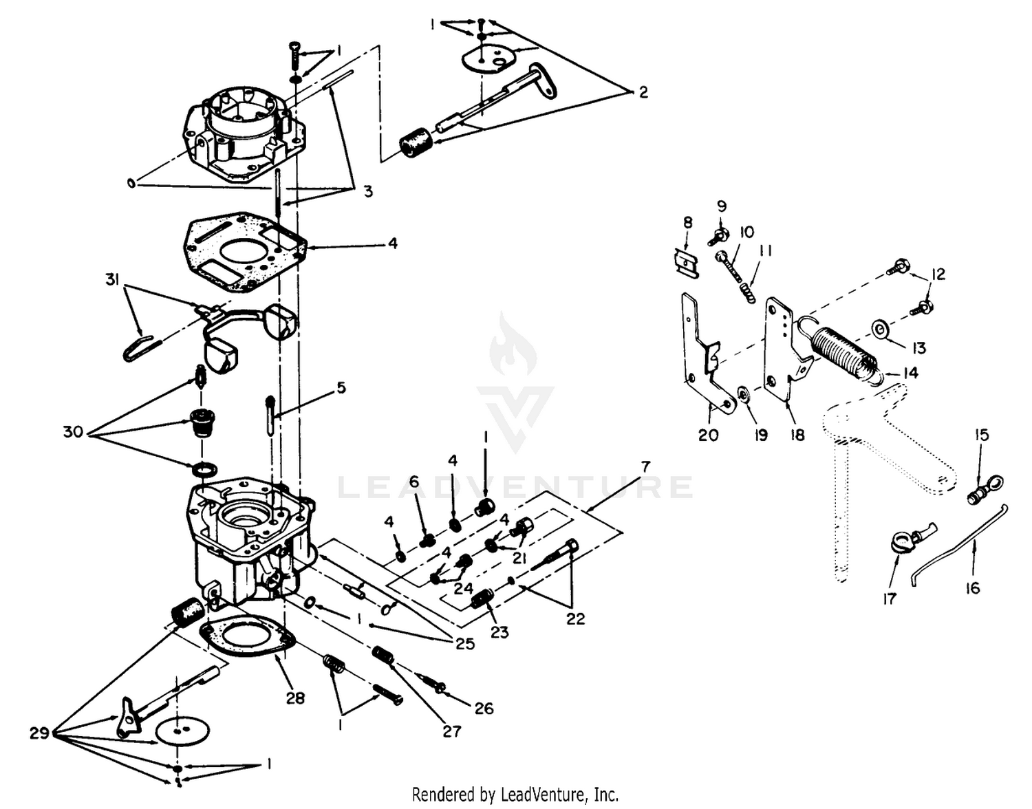 Engine, Model No. B48g-Ga020 Type No. 4139f Carburetor And Governor Control-Variable Speed (side Pull)