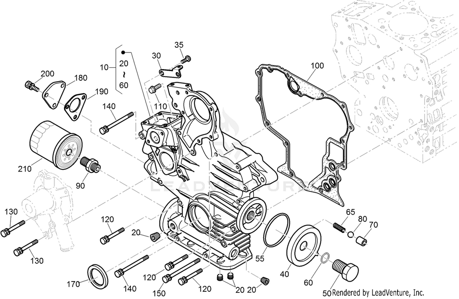 Gear Case and Oil Filter Cartridge Assembly