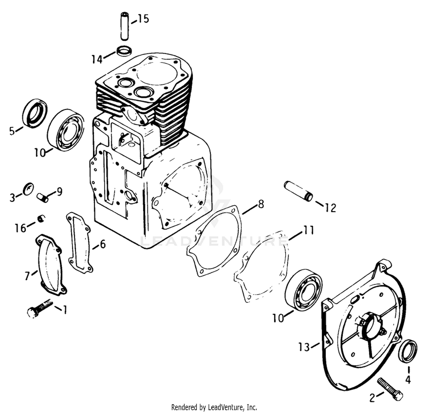 Engine Kohler Model No. K321s Spec. No. 60434 Crankcase Group 7