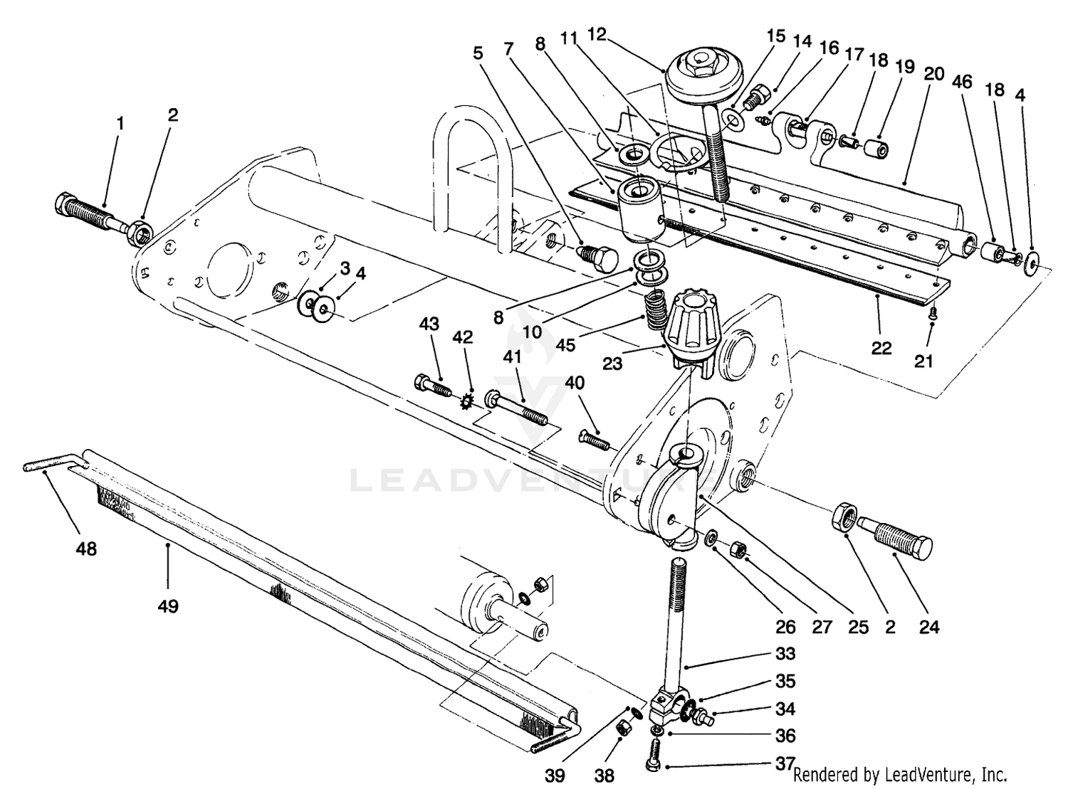 Bedbar  Scraper Brush Assembly