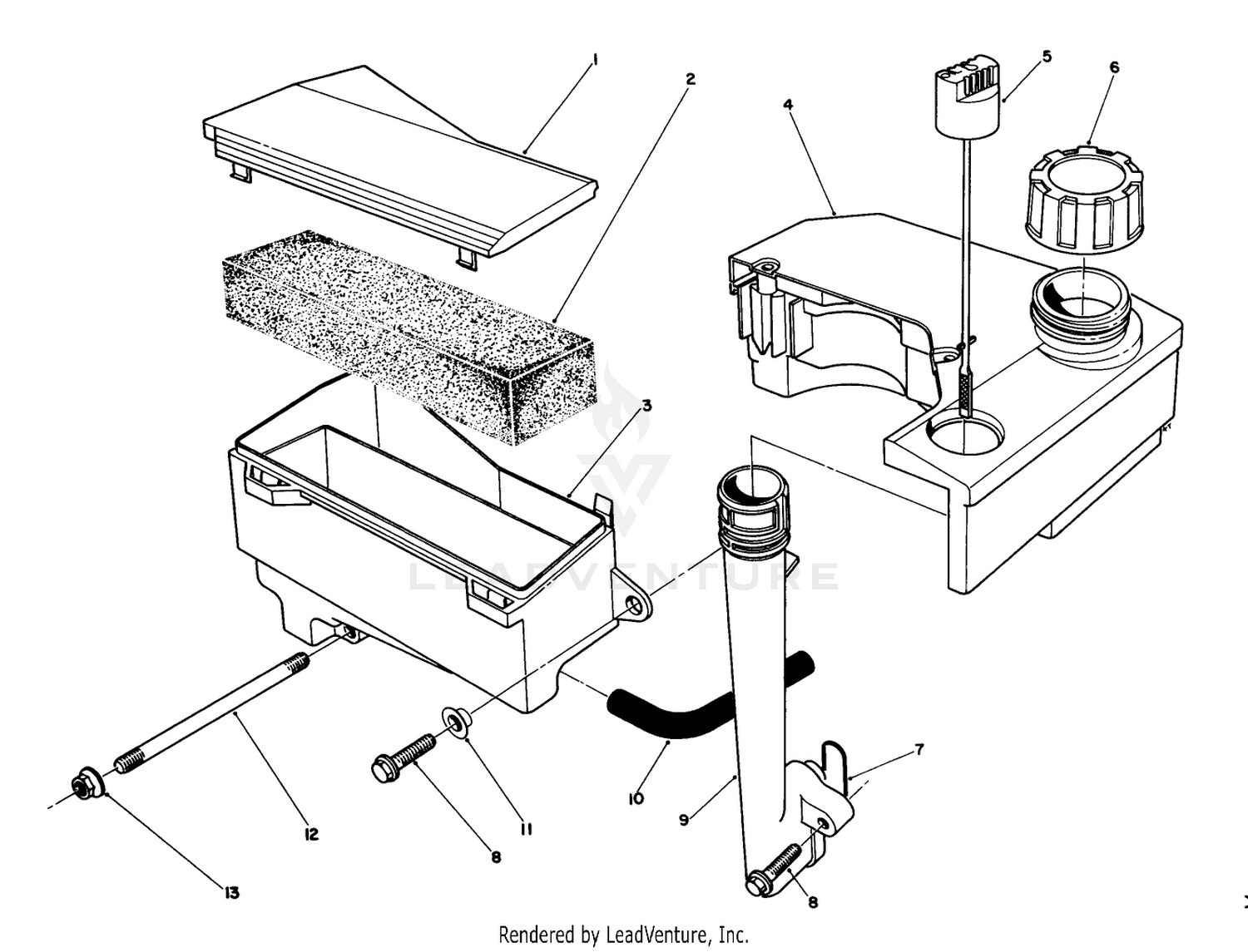 Air Cleaner  Fuel Tank Assembly (engine Model No. Vmj8)